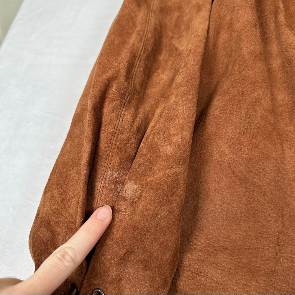 Wilsons 80s vintage suede brown Leather Jacket western southwestern boho cowboy - Picture 11 of 15